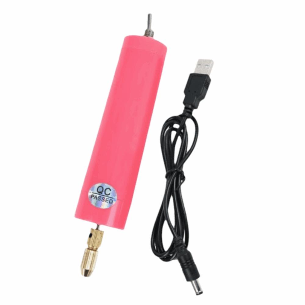 Portable Design Mini Electric Drill Kit Precision Electric Drill Carving Projects розовый