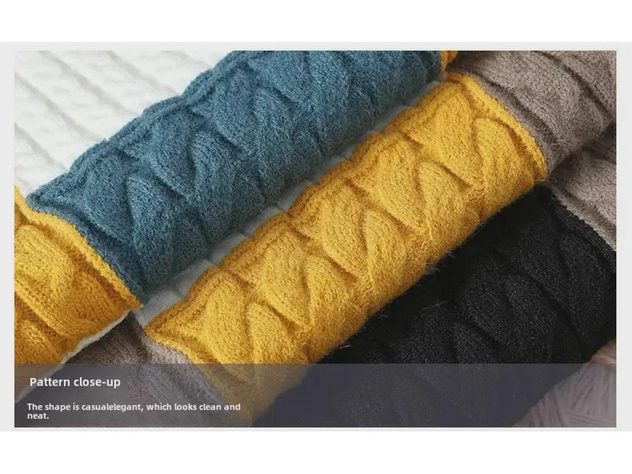 Pánské podzimní/zimní ležérní pletené svetry pro mládež - Dlouhý rukáv, kulatý výstřih, domácí nošení