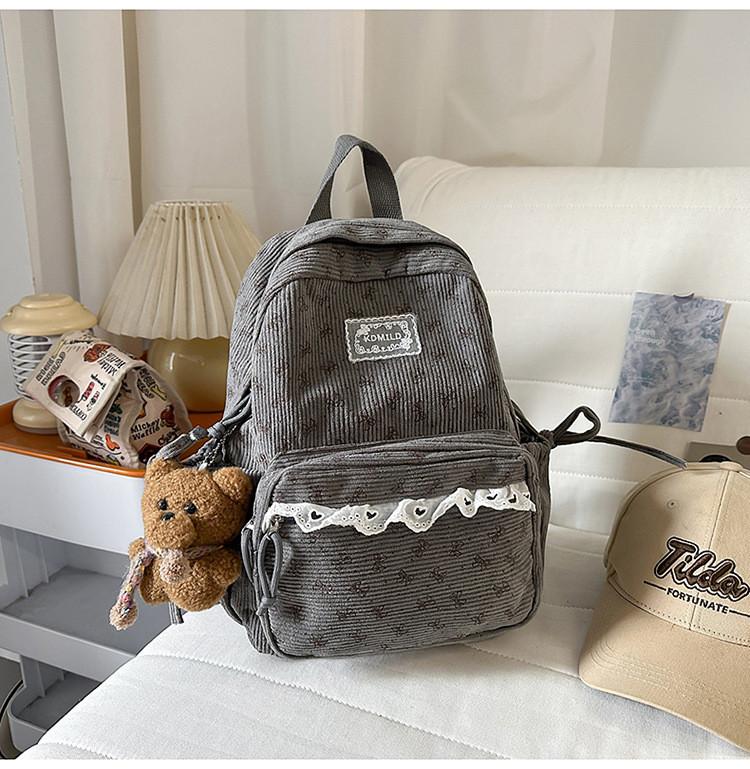 Korean Style Girls Backpack With Bow Pattern For School And Travel Purposes