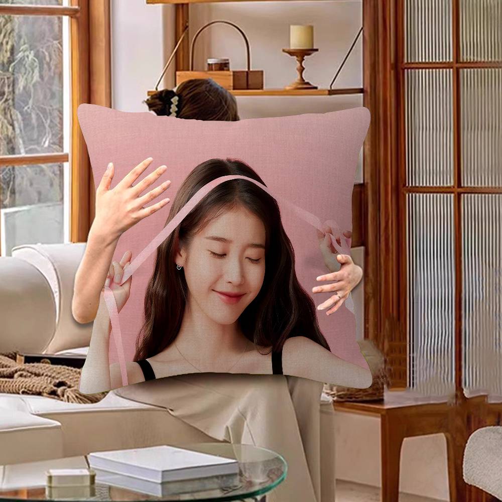 Korean Singer L-Lee J-Ji E-Eun I-IU Cushion Cover Pillowcase Upholstery Sofa Throw Pillow Home Decor Pillowcas