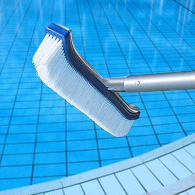 Heavy Duty Wall and Floor Pool Brush 18inch Aluminum Swimming Pool Cleaning Brush for Walls Tiles Floors 1PC