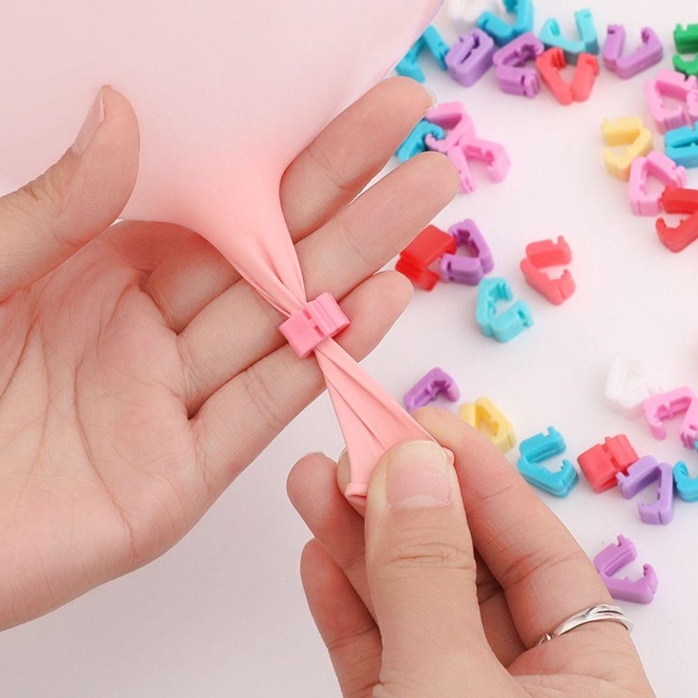 100pcs Colorful Balloon Clamps Plastic Material Balloon Decoration Accessories Wedding