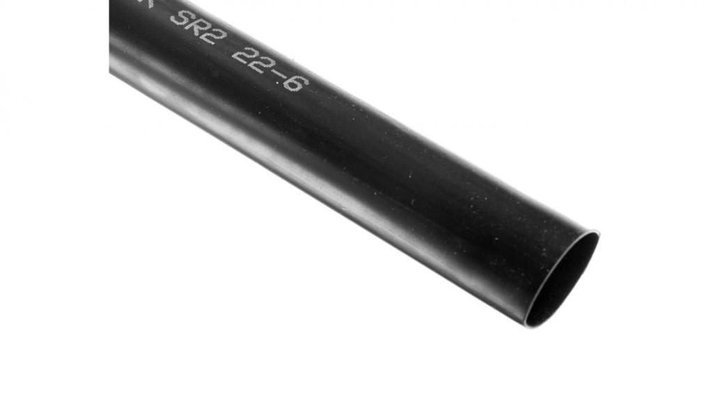 Heat Shrink Tube Thickened Without Adhesive, Black, Sr2 22-6 1000mm, 127394