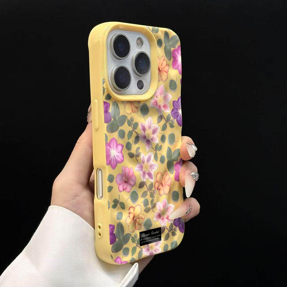 

Colourful Flowers Phone Case For iPhone 17 16 15 14 13 12 11 Pro Max 14 15 Plus 17 Air Wrinkle Wave Soft Silicone Cover iPhone Air