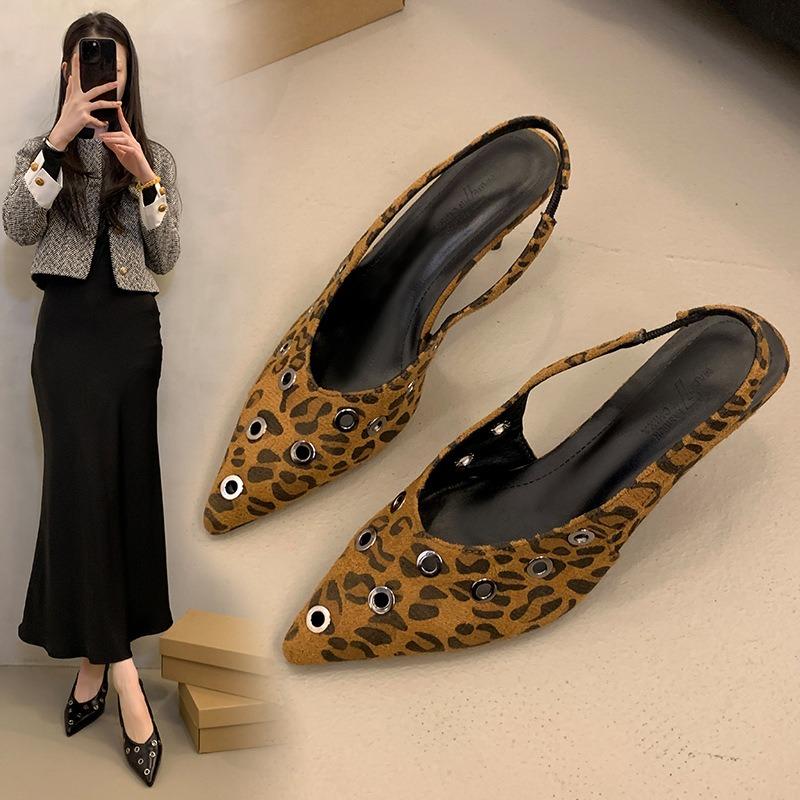 

New 2025 Leopard Print Single Shoes with Pointed Toe and Thin Heel Women s High Heel Breathable Single Shoes 42 леопард друку кольору