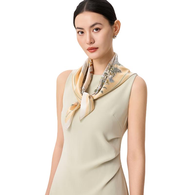 Shanghai Story Elegant Mulberry Silk Printed Square Scarf
