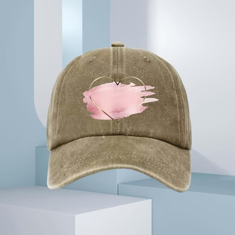 Ladies' High-quality Geometric Heart-shaped Printed Baseball Cap - Seasonal Universal