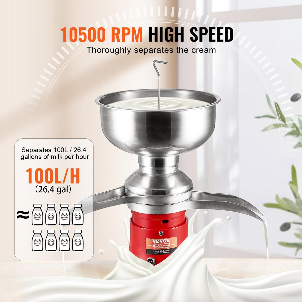 10500RPM Multifunctional Milk Cream Centrifugal Separator 304 Stainless Steel Electric Cream Separators Milk Skimmer