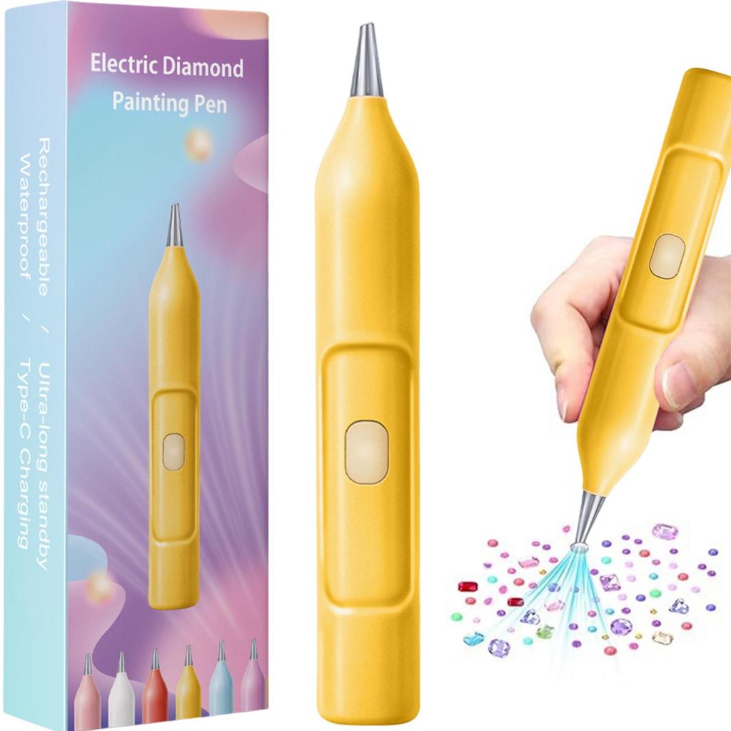 Elektrické pero na diamantové malování Nevyžaduje vosk Elektrické vakuové pero na diamantové umění s USB C kabelem pro začátečníky