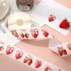 500pcs/roll Strawberry Bow Stickers 2.5cm Pink Bowknot Strawberry Stickers Decoration Notebook Scrapbooking Journaling Gift