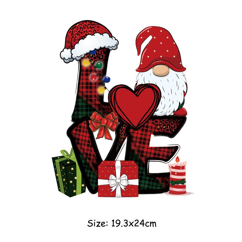 

Рождественские наклейки на одежду, художественные ремесла, наклейки на одежду, джинсы, толстовки, Parches Ropa Diy, термопресс, аппликация, железная нашивка 19.3x24cm