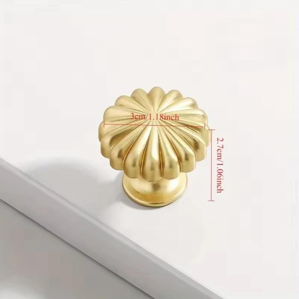 1-12pcs Antique Gold Zinc alloy Knobs Round Cabinet Drawer Handles for Kitchen Bathroom Home Furniture
