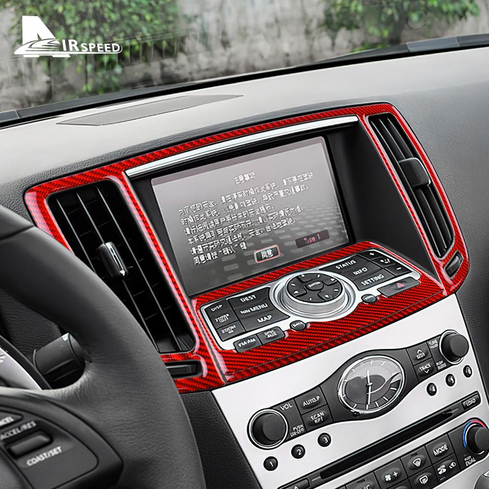 Real Soft Carbon Fiber Sticker For Infiniti G25 2010-2013 G35 2007 2008 G37 2008-2013 LHD RHD Car Central Control Panel Trim