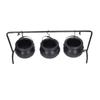 Halloween Cauldron Decorations ABS Iron Flame Pattern Mysterious Black Witches Candy Bucket for
