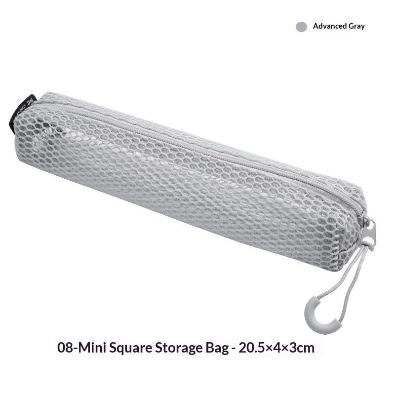 Portable Mesh Pencil Pouch Transparent Design with Smooth Zipper Hanging Hook for Business Trip Small Tools Storage