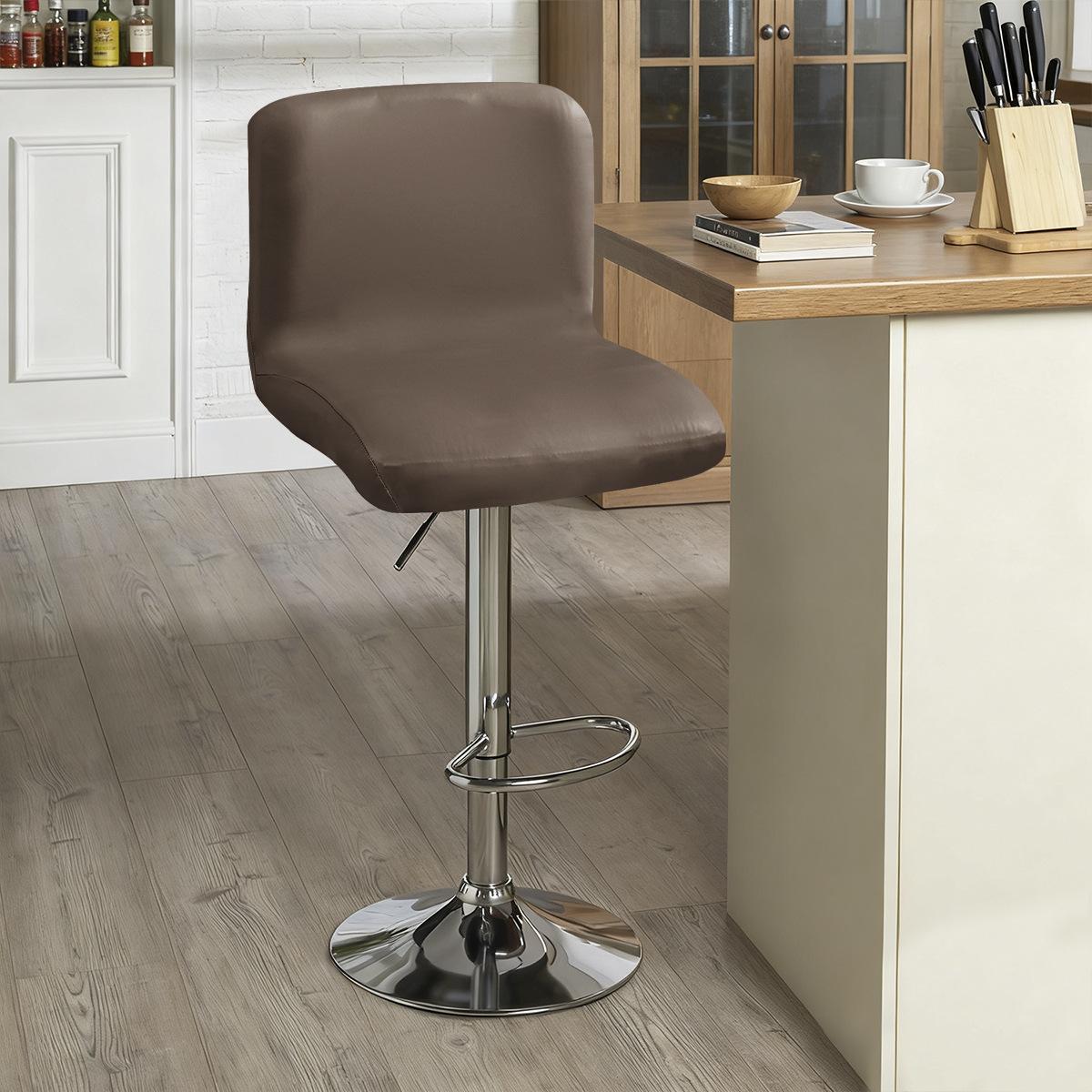 

1 PC Solid Color PU Waterproof Removable Washable Bar Stool Chair Cover Hotel Club Low Back Cover Home Decoration Accessories