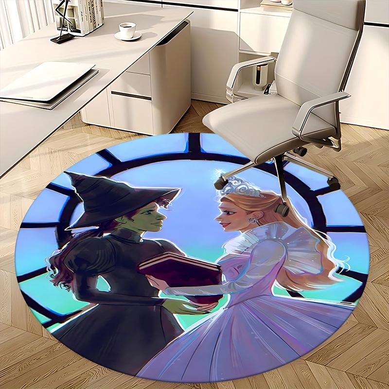 Witch and Princess,Fantasy Dress Up Set Chair Mat Round Rug Office Carpet, Non Slip, Suitable for Living Rooms, Bedrooms,Decor1205899a