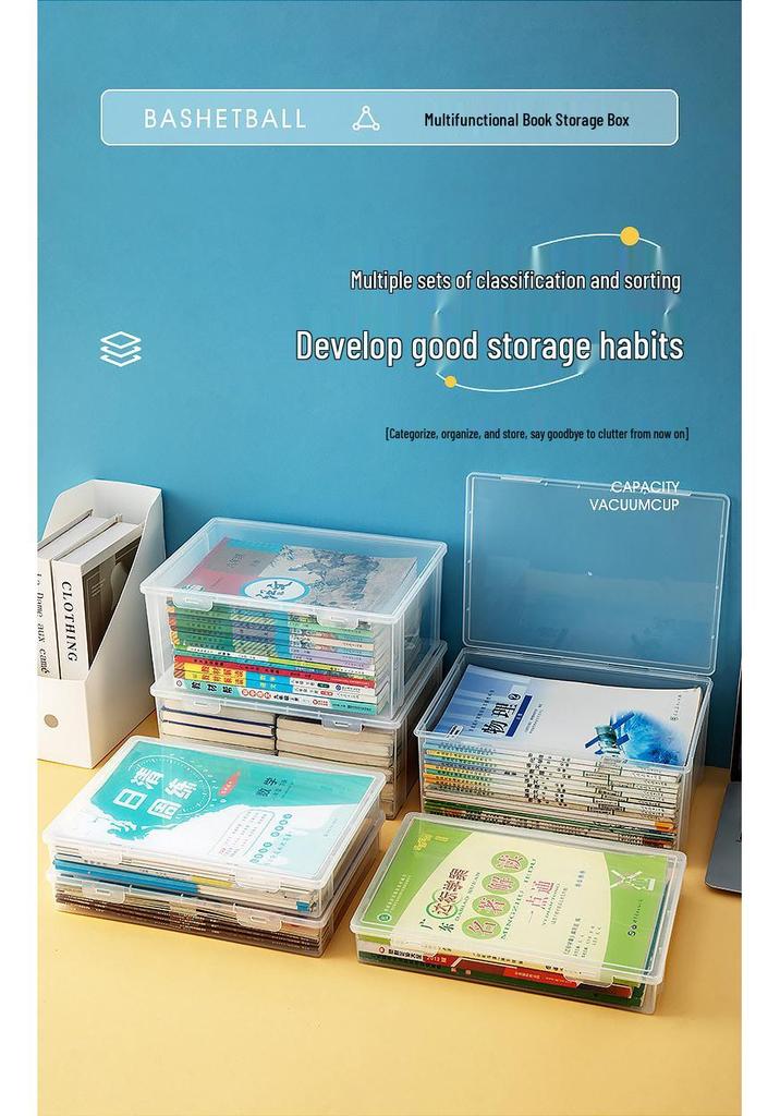 Transparent Desktop Book Organizer and Stand for Office or Student Use
