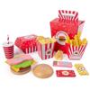 Children's Wooden Hamburger & Fries Pretend Play Set - Kitchen Game Gift for Boys & Girls