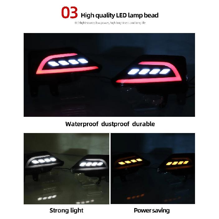 1 Pair Car LED Bumper Reflector Light For Toyota RAV4 2016 2017 2018 2019 Rear Tail Light Fog Light Turn Signal Brake Lamp