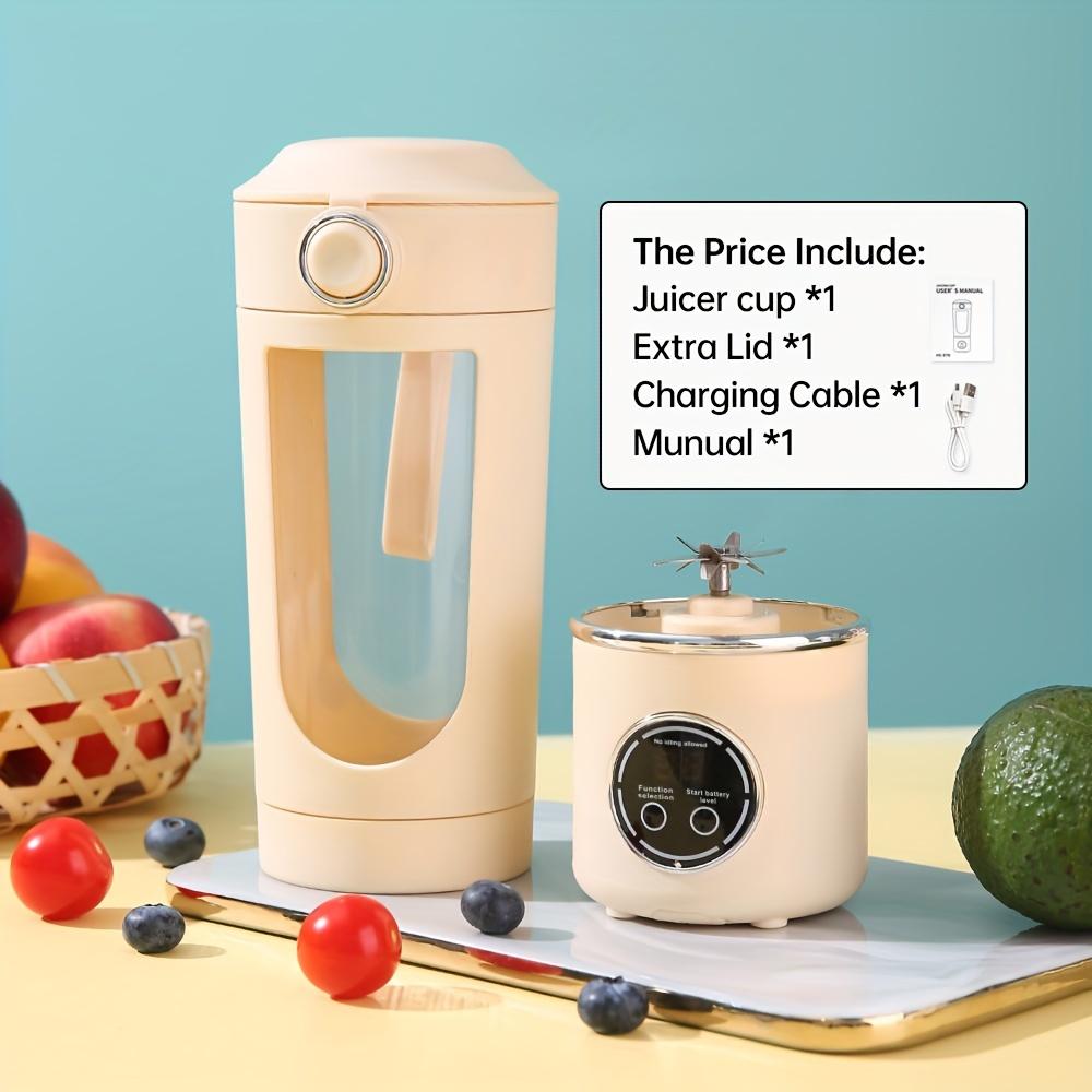 Portable USB Rechargeable Blender with LED Display - Compact 18.6 Oz Citrus Juicer, 700ml Capacity, Ideal for Smoothies and Shakes, Dual Lid Design