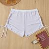 High-Waisted Solid Color Mesh Bikini Swim Bottoms - 2023 European and American Style