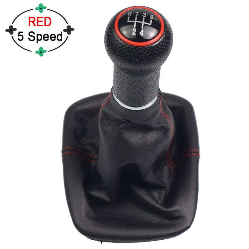 Leather 5 Speed Manual Transmission MT Gear Shift Knob Gaiter Handle For Volkswagen Golf 2 3 4 Cabrio Polo 6N Passat 35i