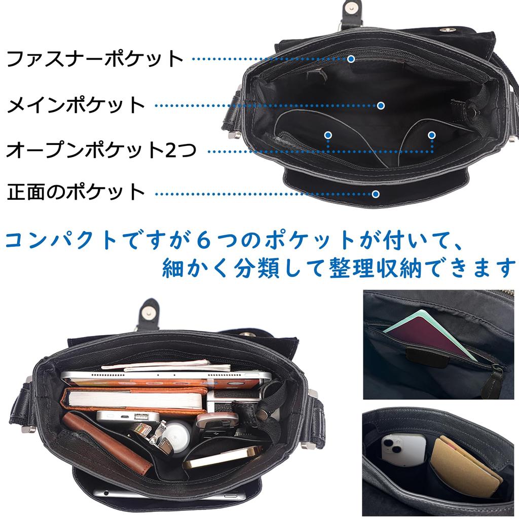 Ariga Men's Leather Shoulder Bag, Crossbody Messenger Bag, Perfect for Commuting and Travel, Popular Genuine Leather, Black