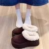 Lazy Velvet Bag Head Cotton Shoes for Women, Autumn and Winter Thick-soled Heightening Birkenstock Cotton Shoes for Women