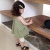 Mädchen Koreanischer Stil Tupfen Camisole Kleid Set - Sommer Babykleidung