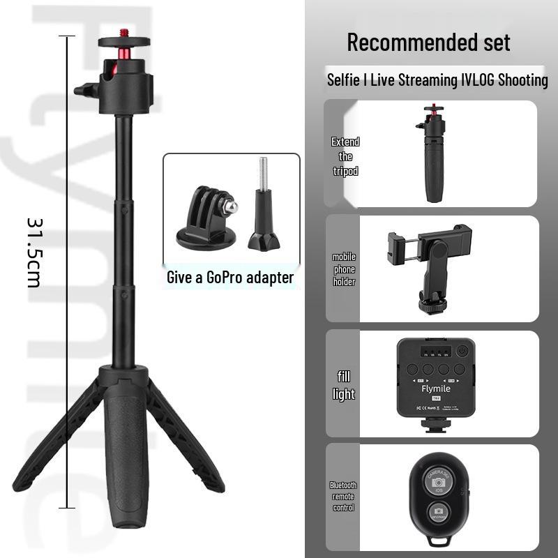 DJI-Compatible Selfie Stick Tripod Extension with Camera Bracket for Handheld Sports and Poc Devices