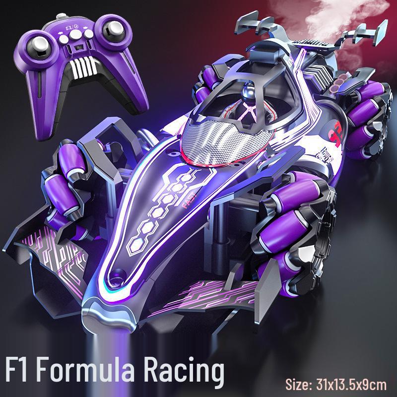F1 Remote Control Stunt Car with Gesture Control, Drift, Spray, and Four-Wheel Drive - Electric Toy for Kids, FCC Certified