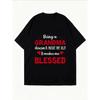 Tricou Alb Bunică Cu Imprimeu „A Fi Bunică Nu Mă Îmbătrânește, Mă Face Binecuvântată” Pentru Femei Îmbrăcăminte Casual Cadou de Familie
