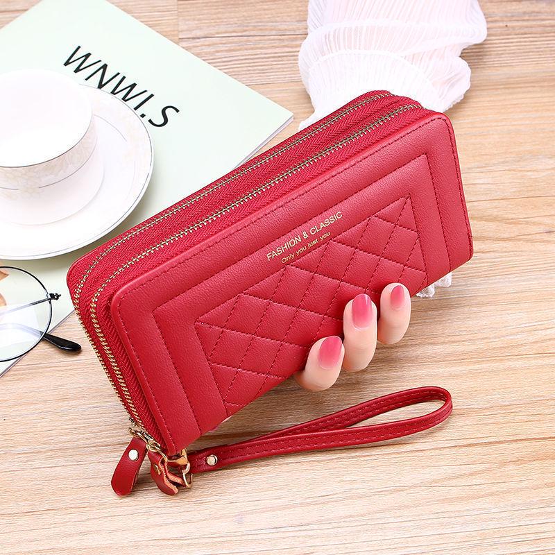 Portafoglio Clutch Lungo da Donna - Doppia Cerniera, Portacarte Grande Capacità e Borsa per Telefono