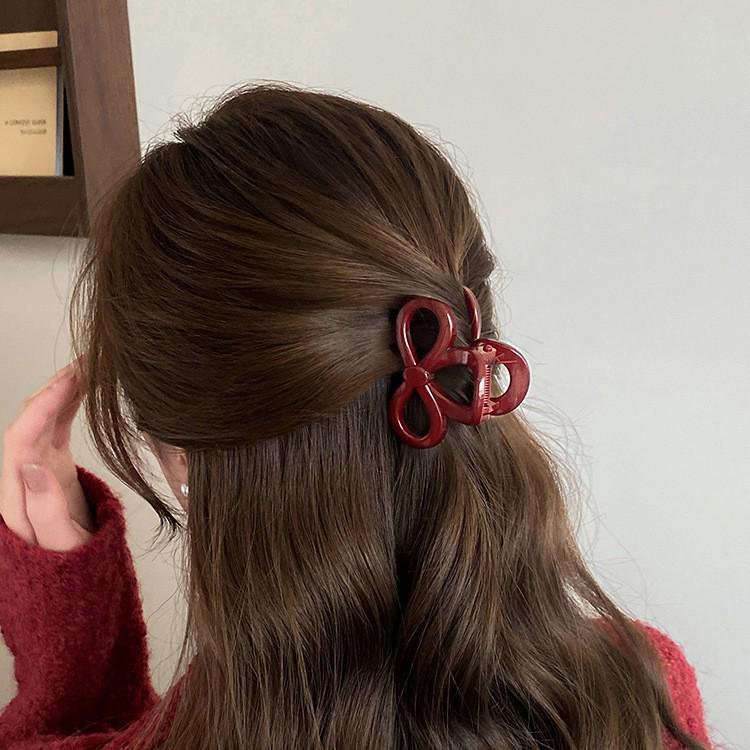 Retro vínová polodlouhá spona do vlasů pro ženy - 2025 Vysoce kvalitní vlasový doplněk