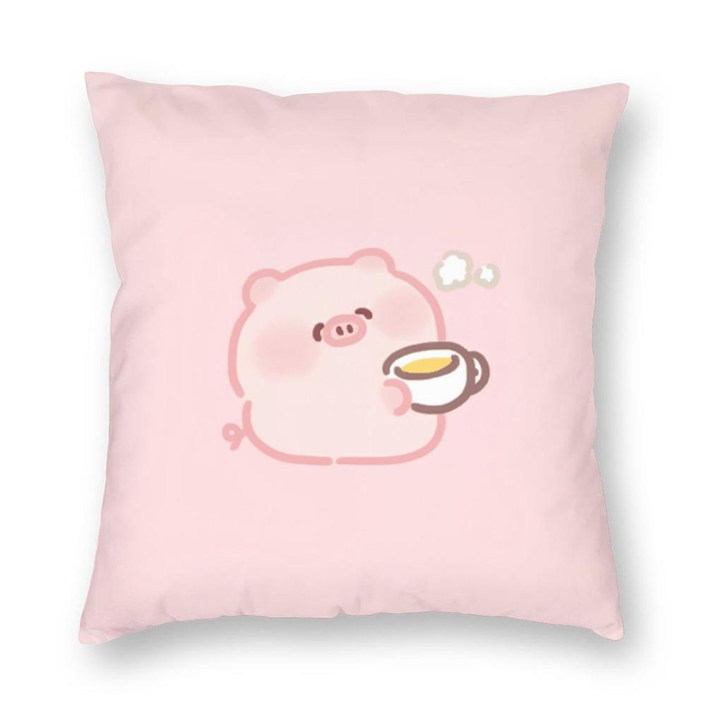 Cute Anime Pink Pig Kwaii Cartoon Square Pillowcase Pillow Cover Cushion Throw Pillow for Home Sofa Living Room