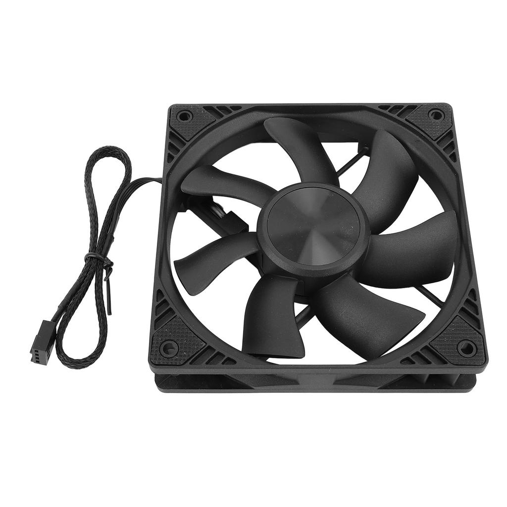 PC Case Fan 120mm PWM Intelligent Control MFDB Bearing Case Cooling Fan with 4 Pin Extension Cable 12V Black