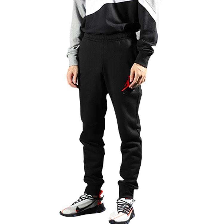 Air Jordan Fleece-lined Jogger Sweatpants with Cuffed Ankles Men Bottoms Black 942778-010