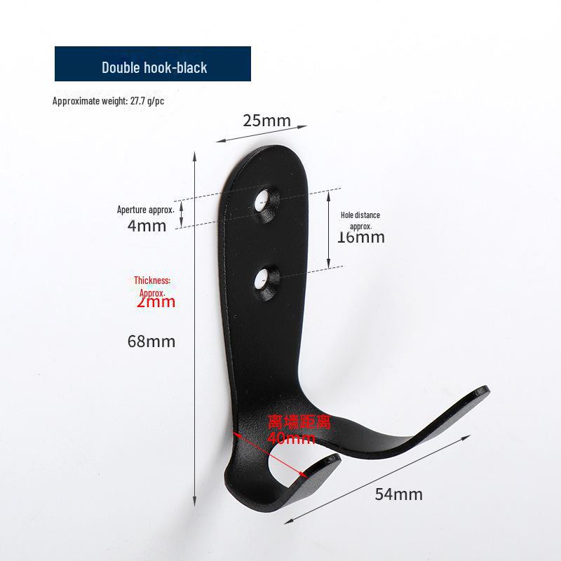 Black Stainless Steel Single Clothes Hook for Home and Hotel Use