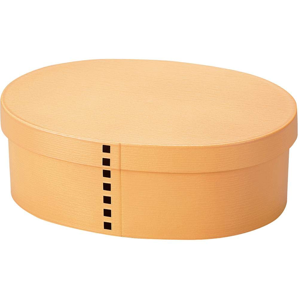 Tatsumiya Bento Box, Lunch Box, Antibacterial Coating, Bentwood, Single Layer, Made in Japan, Small, Beige