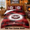 Brentford Football Pattern Bedding 3Pcs Set Custom Name, Bed Sheet And Pillowcases For Home Bedroom