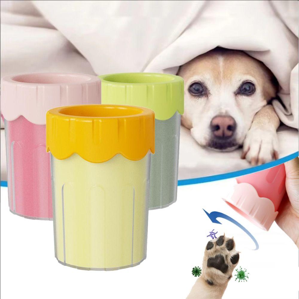 Soft Bristles Dog Foot Washing Cup Reusable Dog Foot Dirt Removal Brush Pet Paw Cleaner  Outdoor