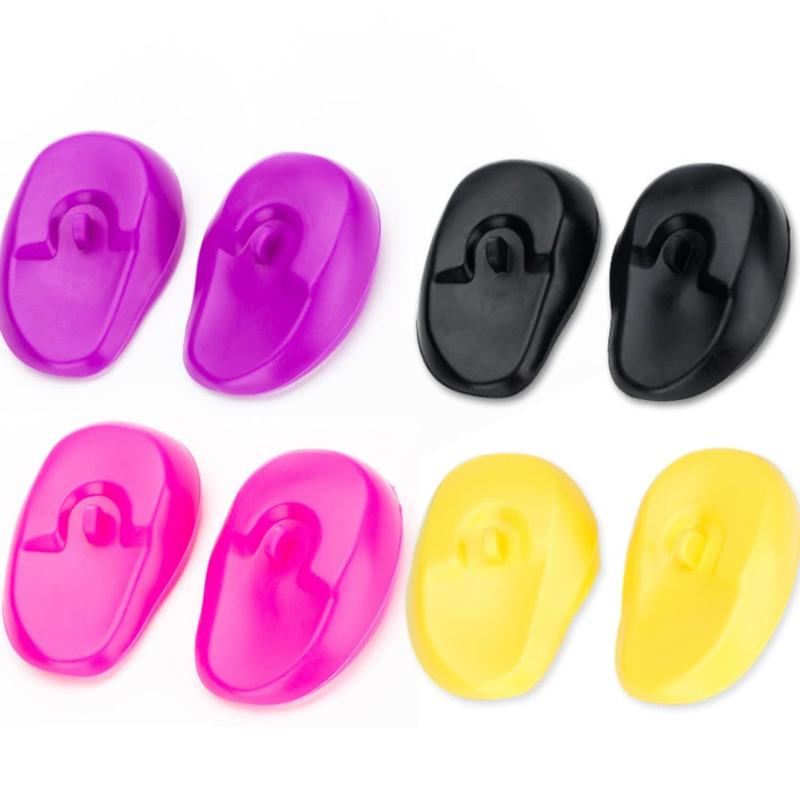 1Pair Silicone Ear Cover Hair Coloring Dyeing Ear Protector Waterproof Shower Ear Shield Earmuffs Caps Salon Hairdressing