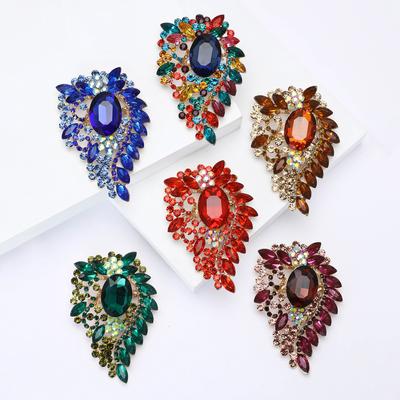 Afrikanische zarte Legierung große Glasbrosche High-End vielseitige Damen Pullover Mantel Corsage Ornament Pin