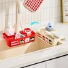 Suction Cup Faucet Storage Rack Dry-wet Separation Cartoon Spong Rag Draining Basket Space-saving Faucet Drain Storage Box