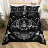 Black Death Moth Bedding Set Gothic Skull Duvet Cover Set Butterfly Bedclothes 2/3pcs Moon Stars Luxury Home Textiles