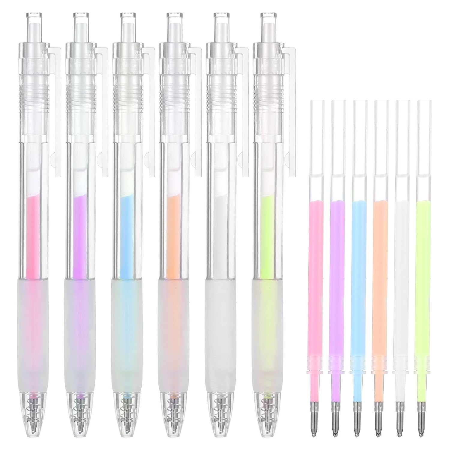

6Pcs Fine Tip Glue Pens with 6 Refills, Quick Dry Roller Glue Pens Easy Control Ballpoint Precision Glue Pens for Scrapbooking