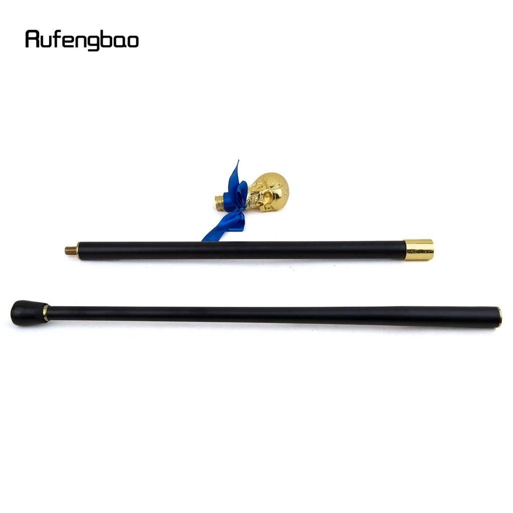 Golden Skull Head with Bow Tie Gentleman Walking Cane Fashion Walking Stick Gentleman Crosier Knob Walking Stick 93cm