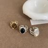 Natural Stone Double-Layer Open Ring Women'S Niche Design Sense Retro Personality Fashion Temperament Versatile Ring Ring
