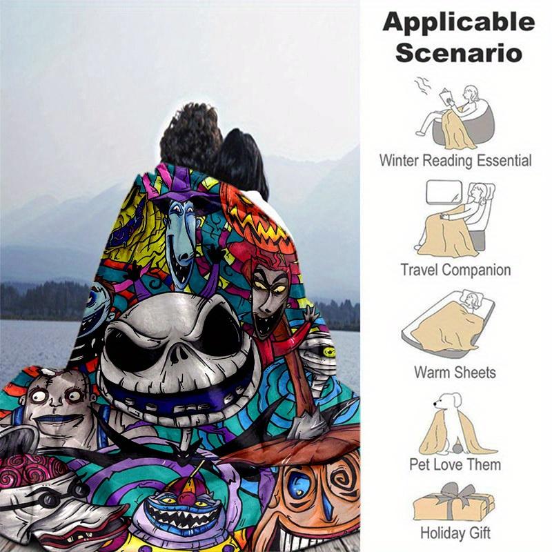 1pc. Halloween Themed Cartoon Character Blanket, Seasonal Home Decor Gift for Friends and Family, Cozy and Soft Throw Blanket for Couch, Bed